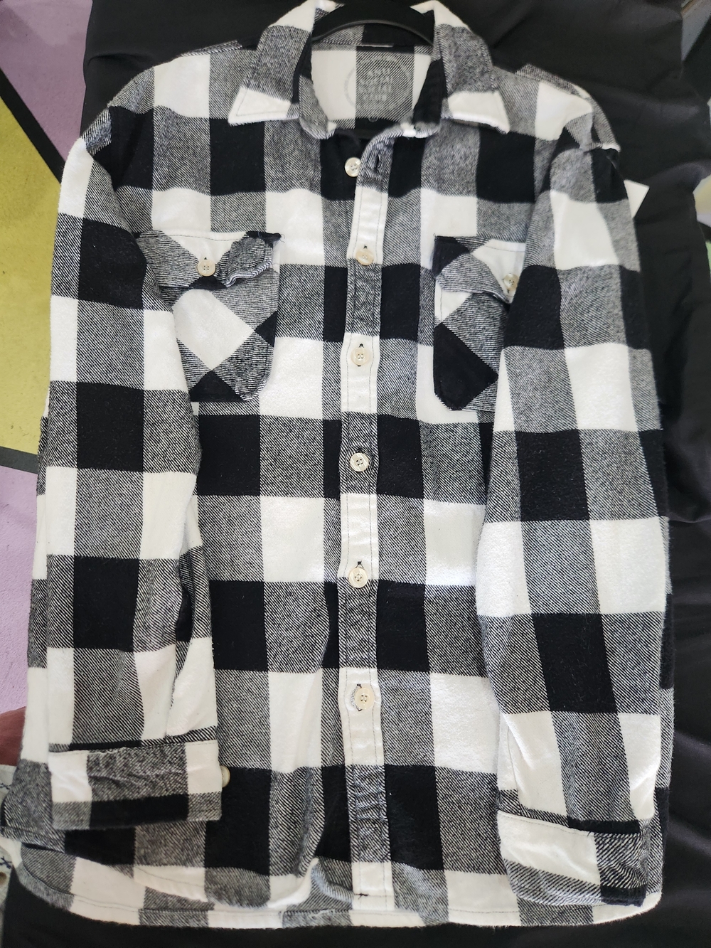 Anti Social Social Club Black & White Buffalo Check Button-Up Shirt